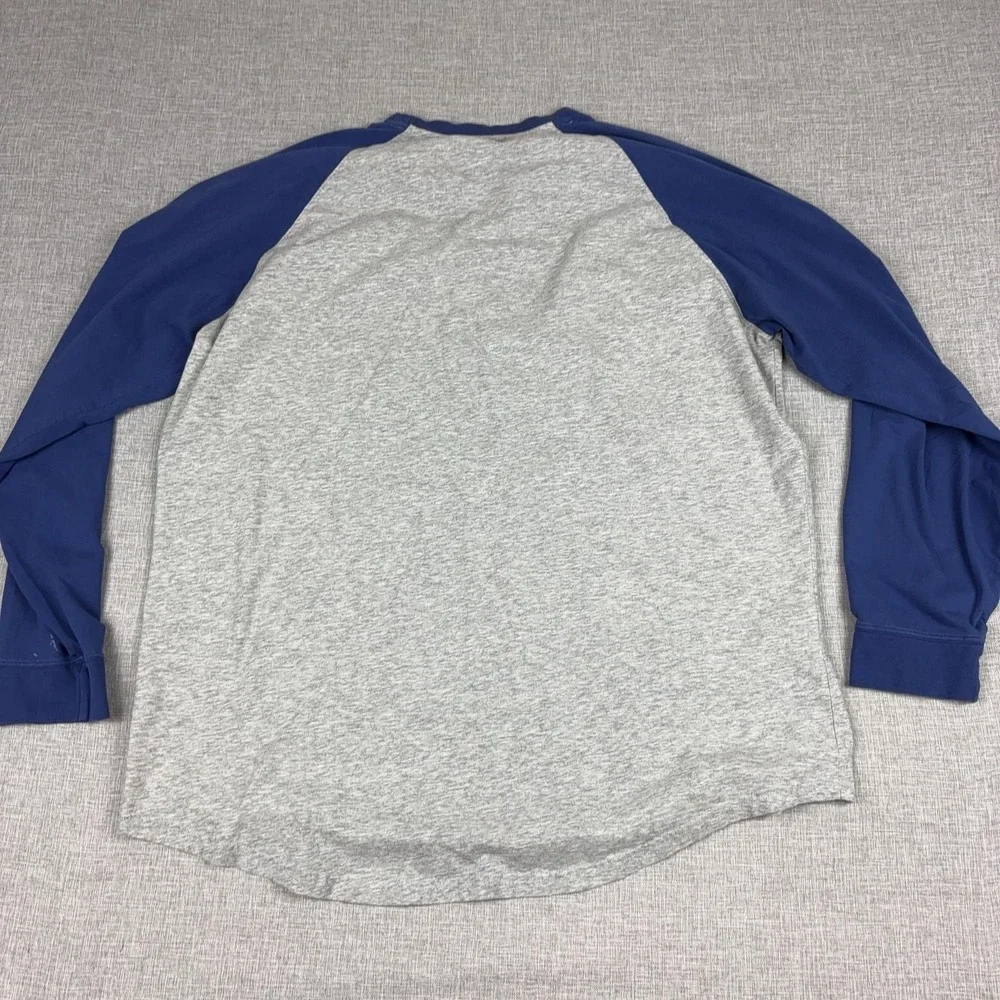B. Draddy Shirt Mens 2XL Gray Vasari Raglan Long Sleeve Baseball Tee Tagless